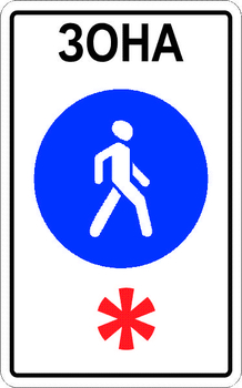 5.33 пешеходная зона - Дорожные знаки - Знаки особых предписаний - магазин "Охрана труда и Техника безопасности"