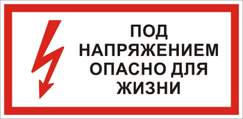 S28 Под напряжением. опасно для жизни - Знаки безопасности - Знаки по электробезопасности - магазин "Охрана труда и Техника безопасности"